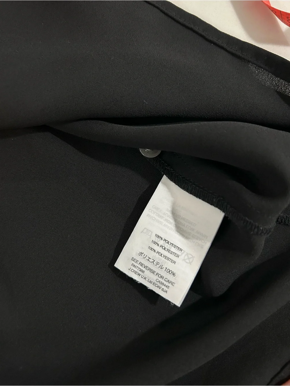 J. Crew Black Long-Sleeve Pintuck V-Neck Blouse